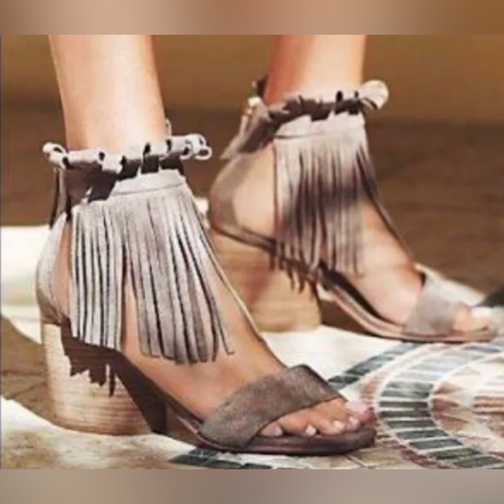 Matiko Fringe Suede Heel Sandal (Free People)